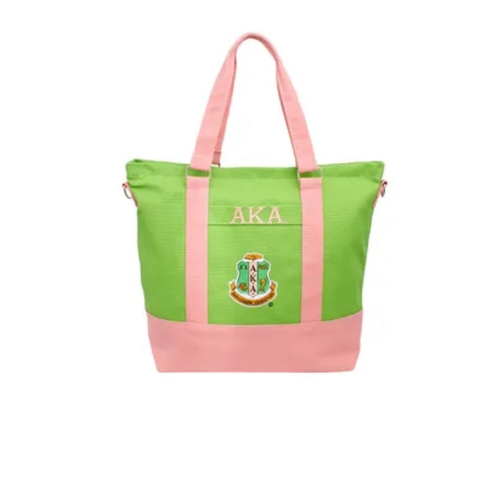 Zippered Canvas Alpha Kappa Alpha Tote